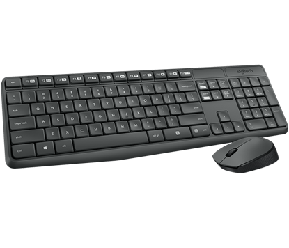 Combo Teclado + Mouse Logitech Inalámbrico MK235 Negro
