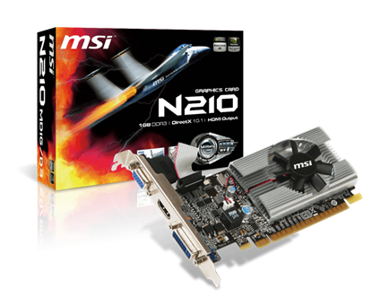 Tarjeta de Video Msi Nvidia Geforce N210 1GB,DDR3, 1000MHz