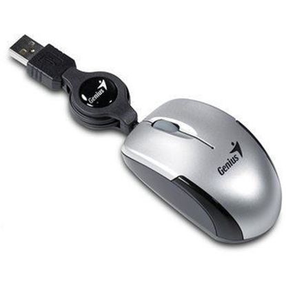 Mouse Alámbrico Retractil Genius Traveler, USB, Gris