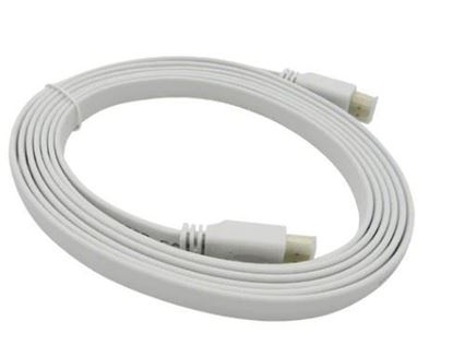 Cable HDMI Plano 4K 2160P V2.0 3 Metros ARC 18Gbps 19+1 Blanco