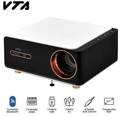 Proyector VTA Full HD 7000 Lúmenes con Ajuste de Foco y Control Remoto
