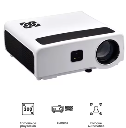 Videoproyector VTA 70346 4K LED 5000 Lúmenes con Android TV Integrado Blanco y Negro